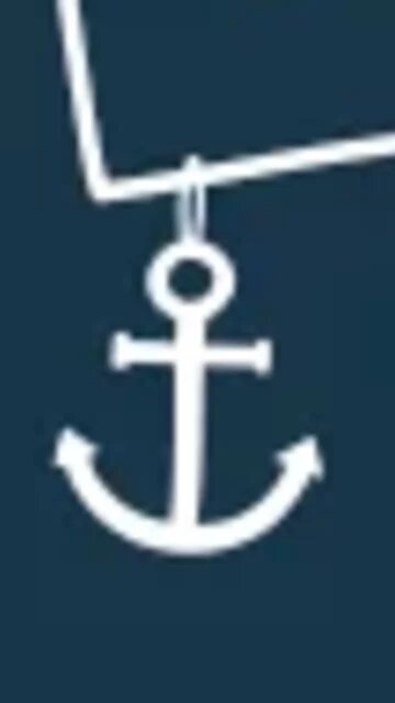 Weißes Ankersymbol auf dunkelblauen Hintergrund.