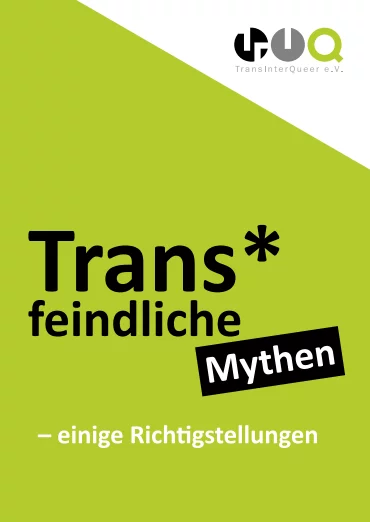 Broschürentitelbild mit grünem Hintergrund und Text.