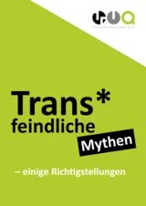 Broschürentitelbild mit grünem Hintergrund und Text.
