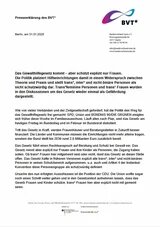 Erste Seite der Stellungnahme: schwarzer Text auf weißem Hintergrund